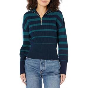 Trina Turk, Medium, Navy/Green, Women’s Half Zip Pullover